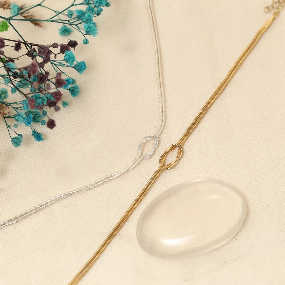 Simple Knotted Snake Chain Bracelet
