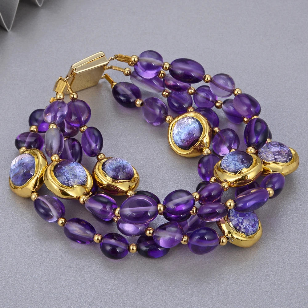 Natural Amethysts Bracelet