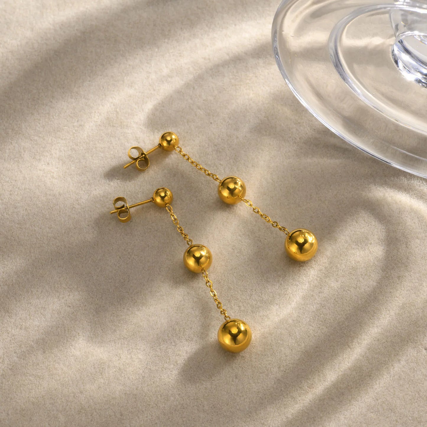 Long Dangling Beads Earrings