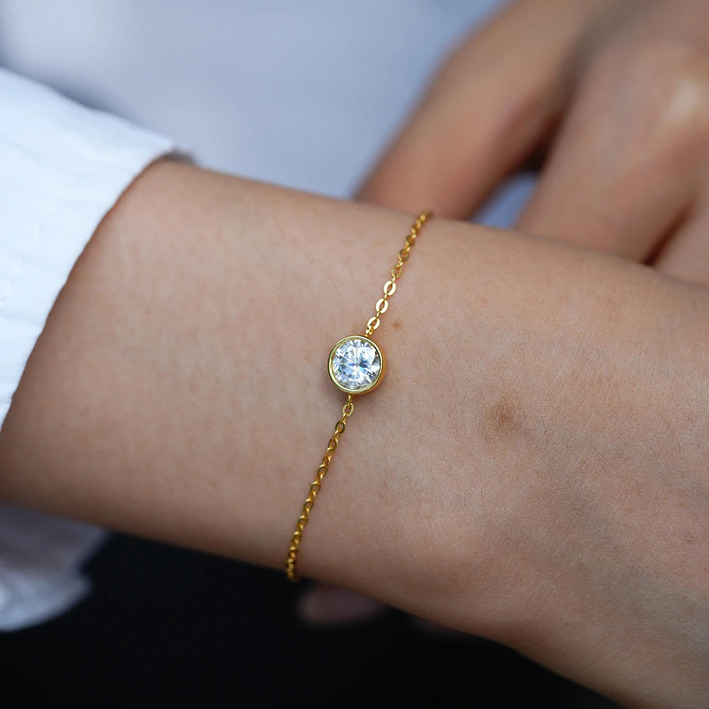 Moissanite Bubble Jewelry Set - Gold Plated