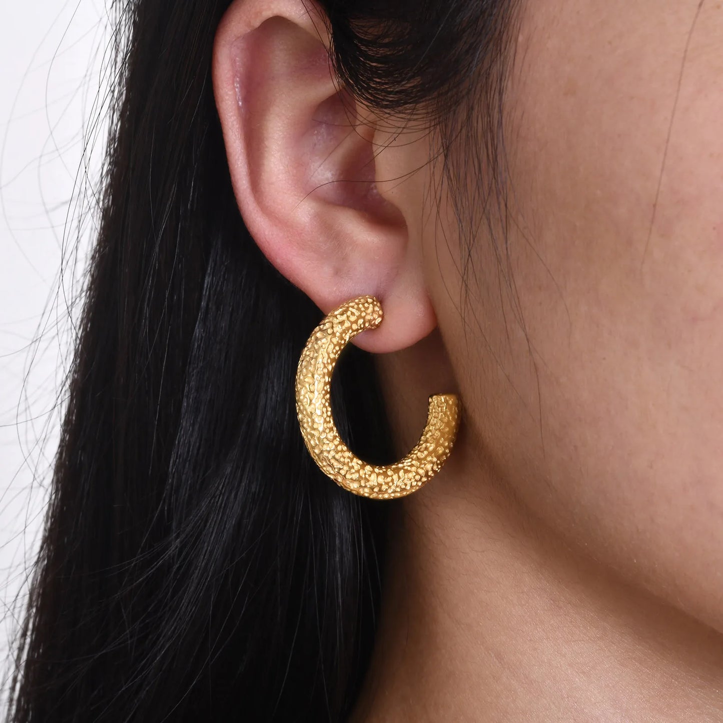 Hammered Hoop Earrings