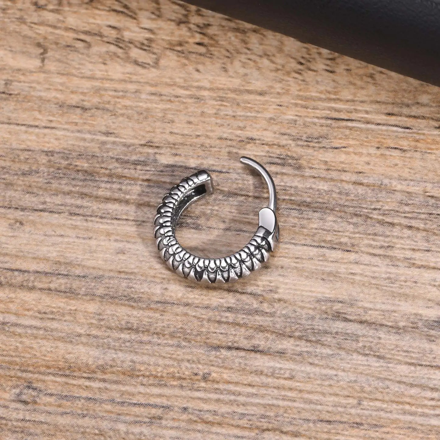 Snake Textured Hoop Earrings