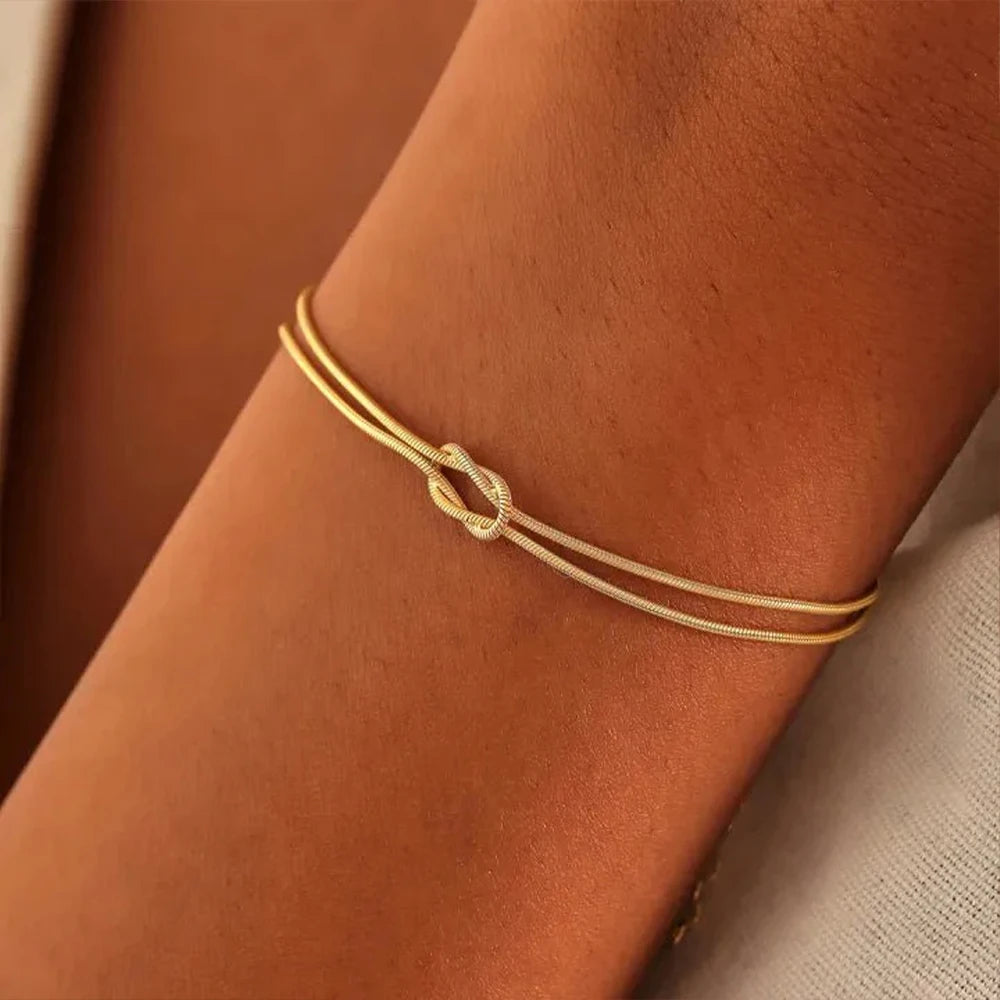Simple Knotted Snake Chain Bracelet