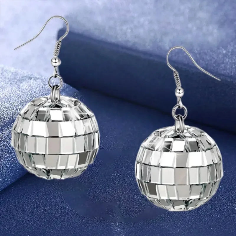 70'S Disco Ball Punk Earrings