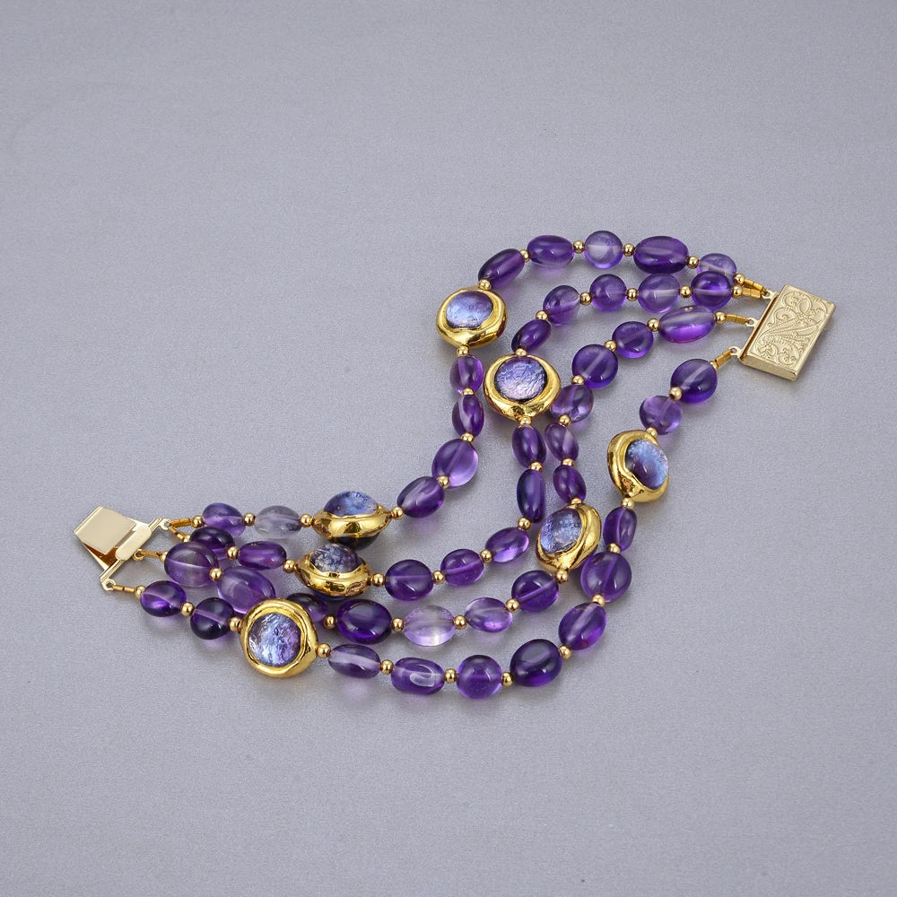 Natural Amethysts Bracelet