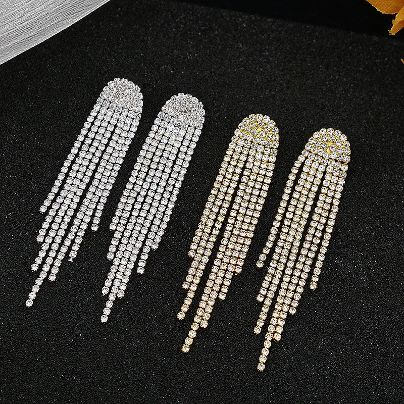 Long Tassel Drop Earrings