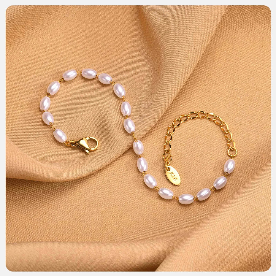 Pearls On A Chain Bracelets