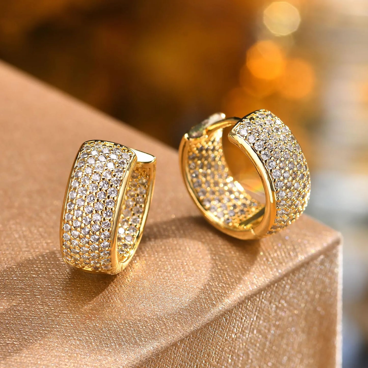 Sparking Zirconia Hoop Earrings