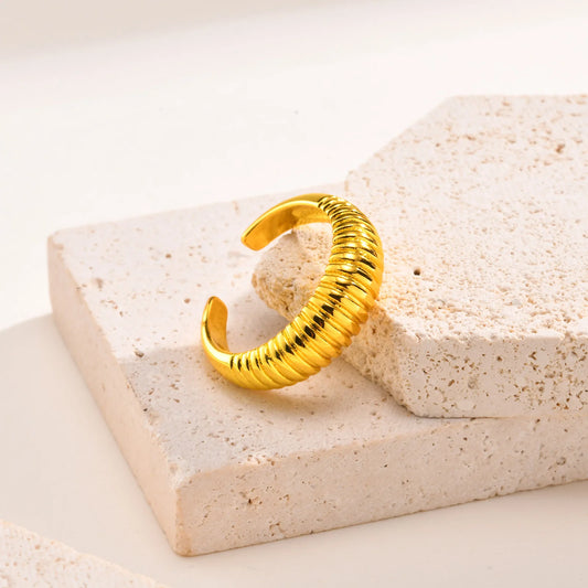 Stripped Earrings and Ring