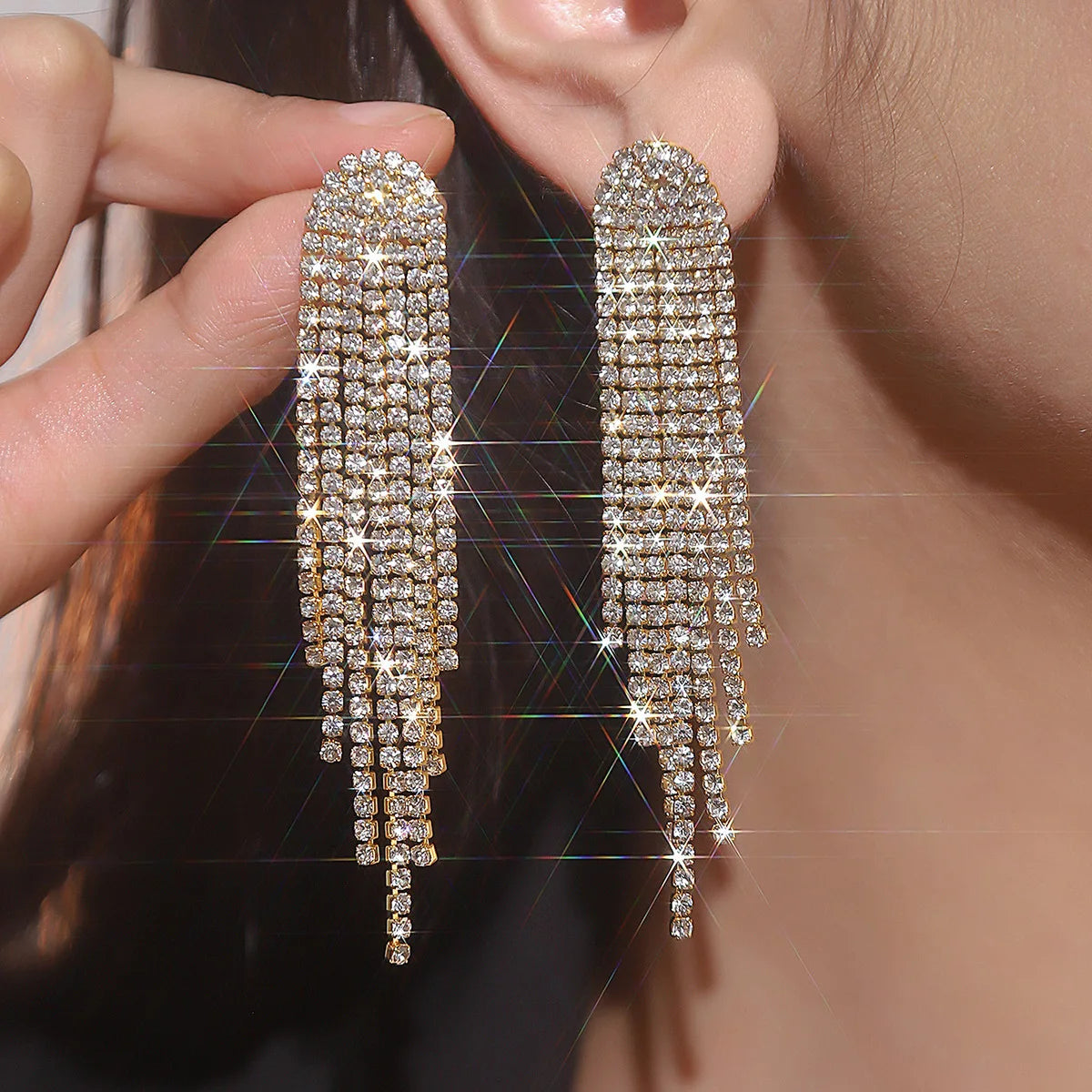 Long Tassel Drop Earrings