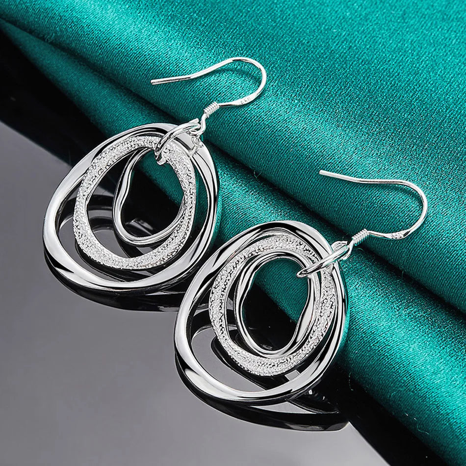 Circles Pendant Drop Earrings