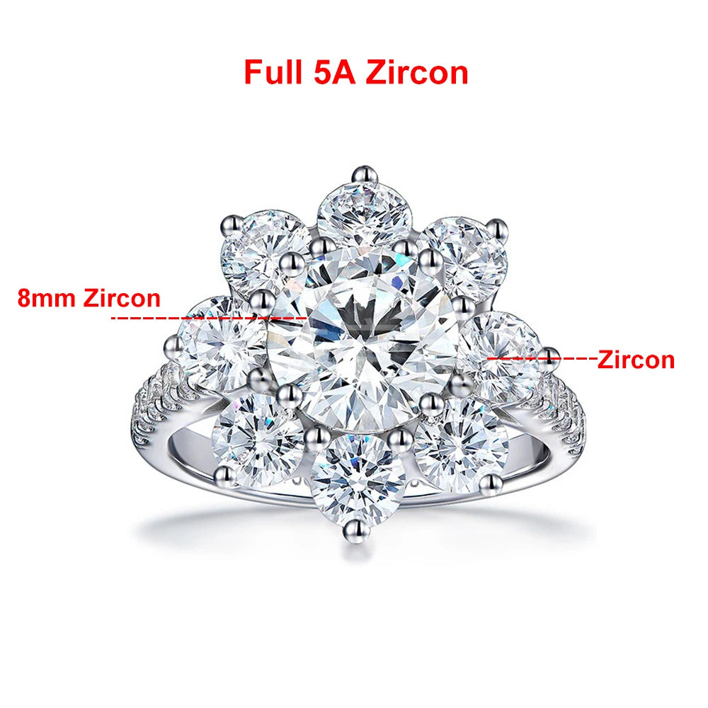 Moissanite Sunflower Ring - Gold Plated