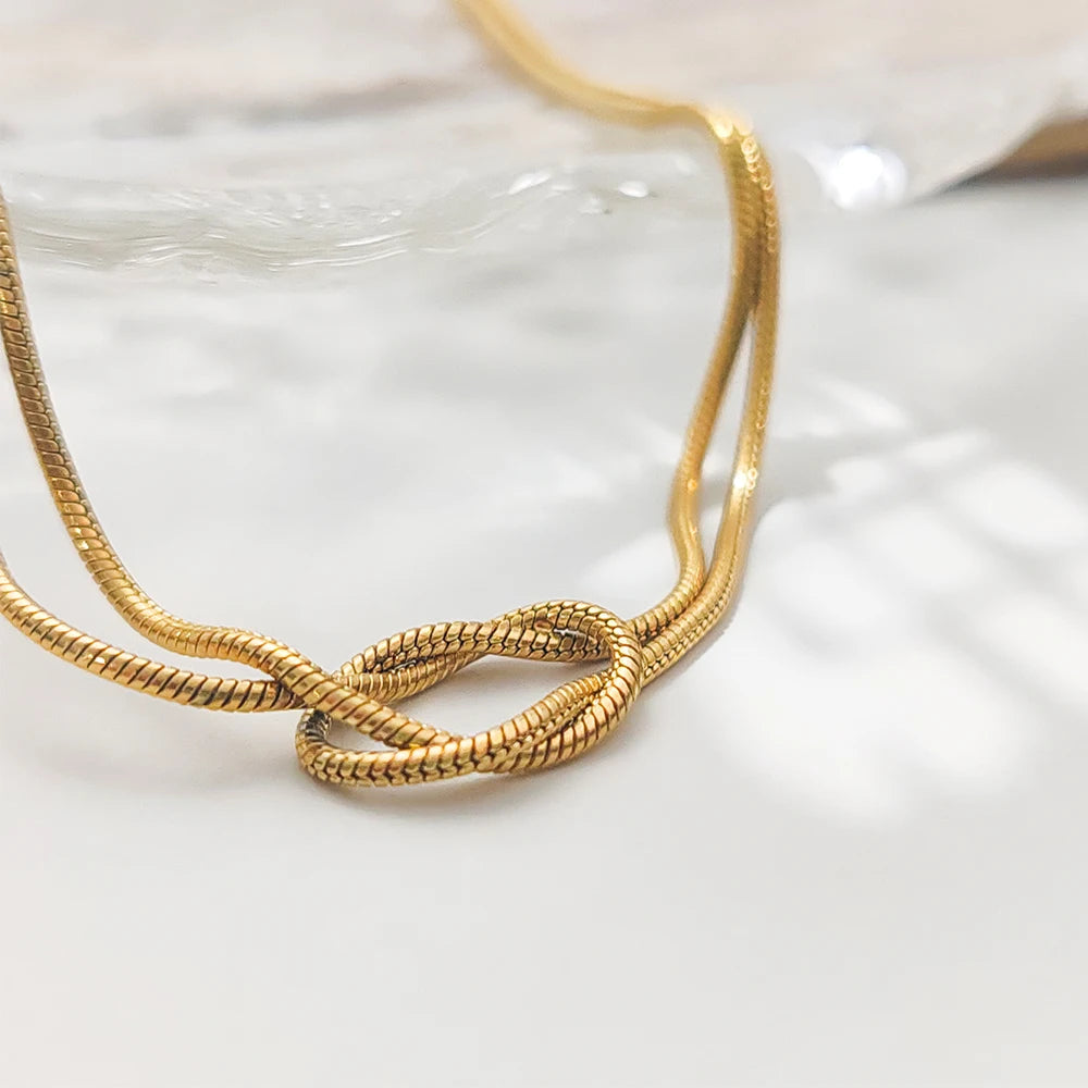 Simple Knotted Snake Chain Necklace