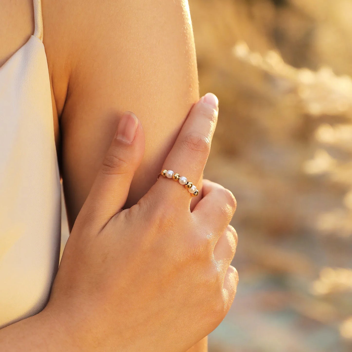 Beads and Pearls Ring