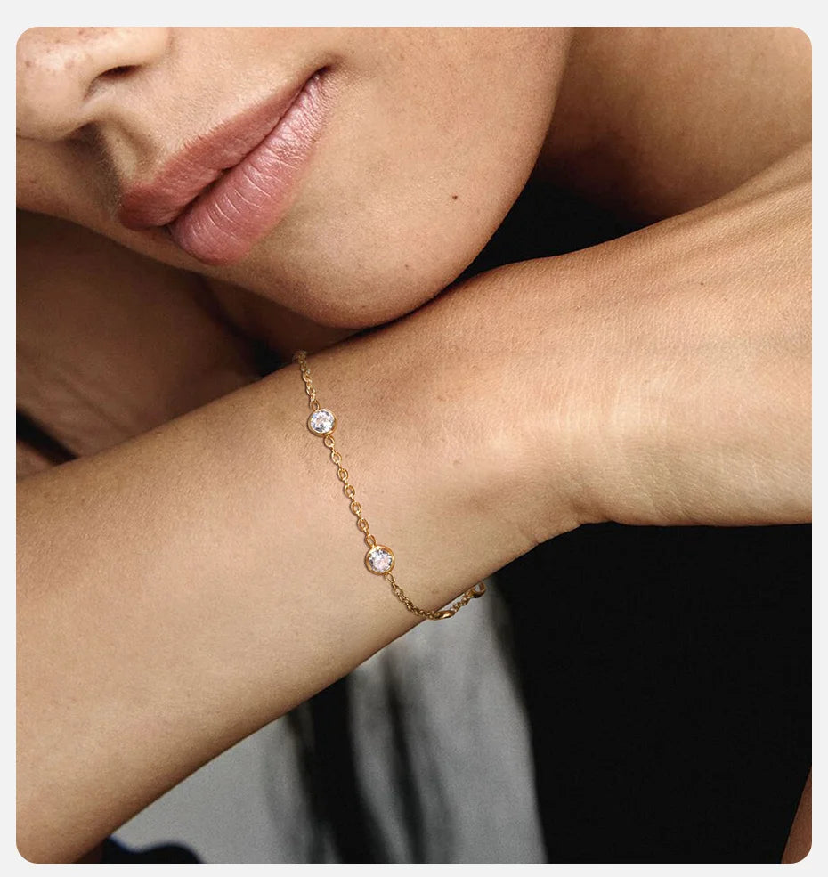 Delicate Chain with Cubic Zirconia Stone Bracelets