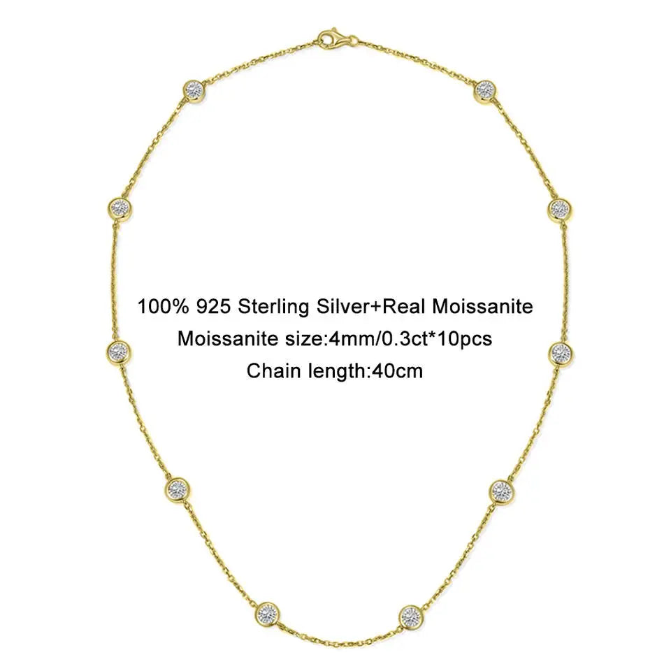 Moissanite Full Bubbles Necklaces - Gold Plated