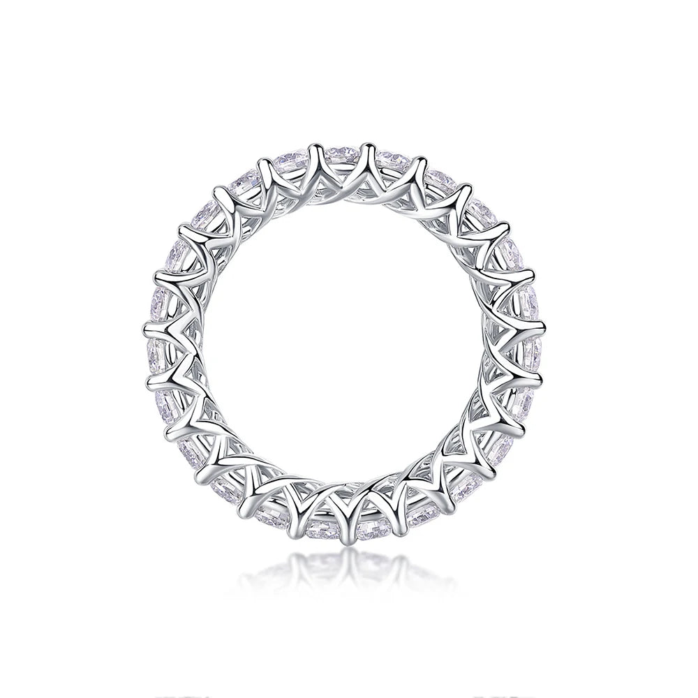 Moissanite Full Diamond Ring - Silver