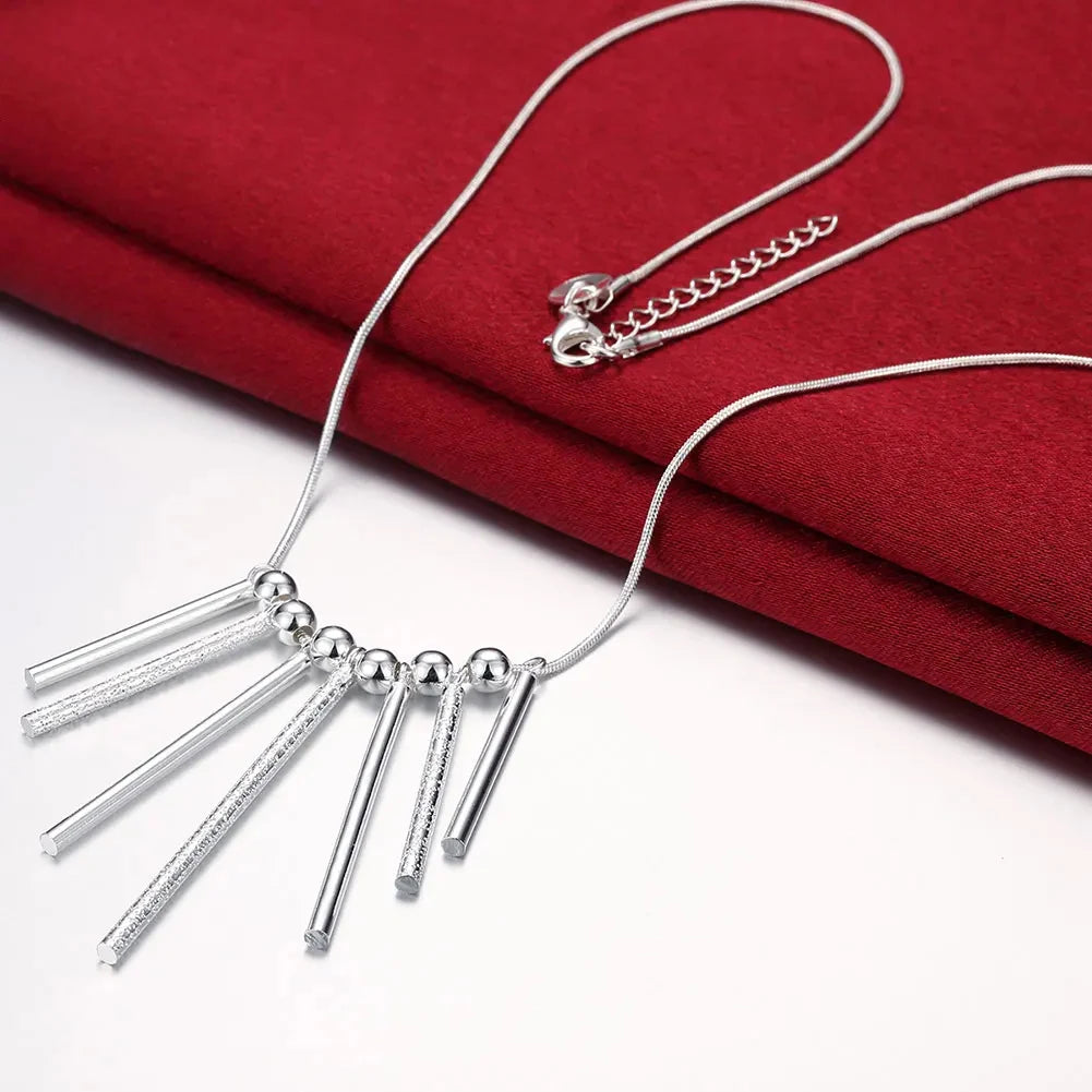 Cylindrical Rods Jewelry Set - Silver