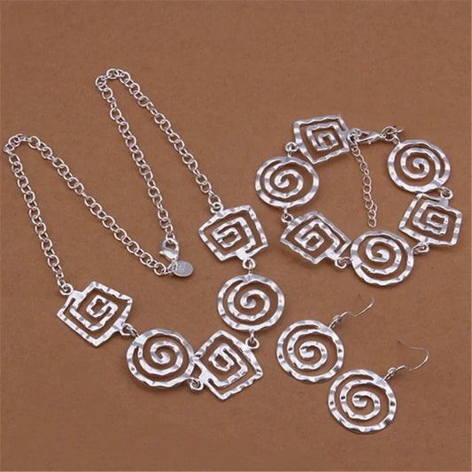 Geometric Jewelry Set - Silver