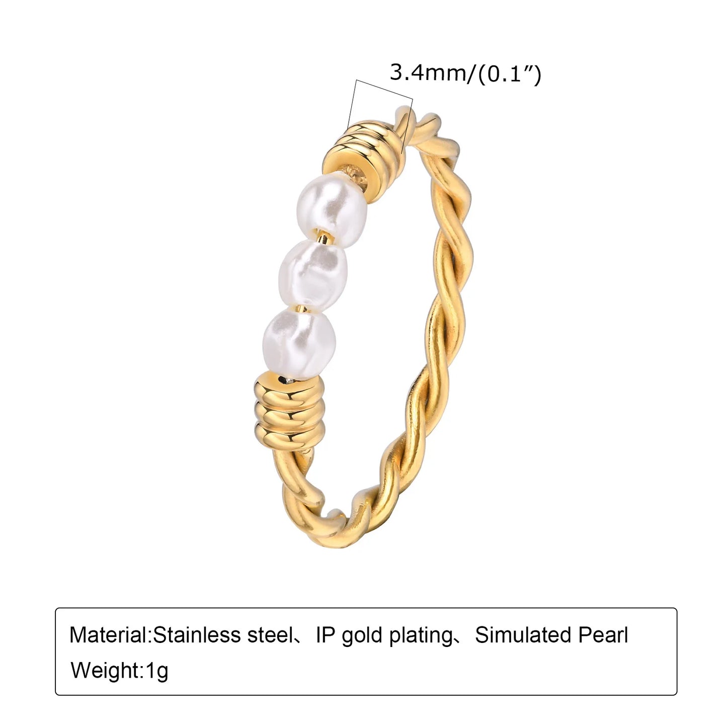 Pearl Twisted Rope Ring