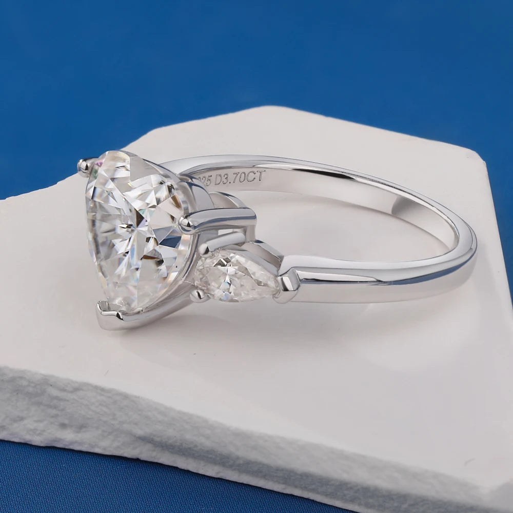Moissanite Heart Cut Ring - Gold Plated