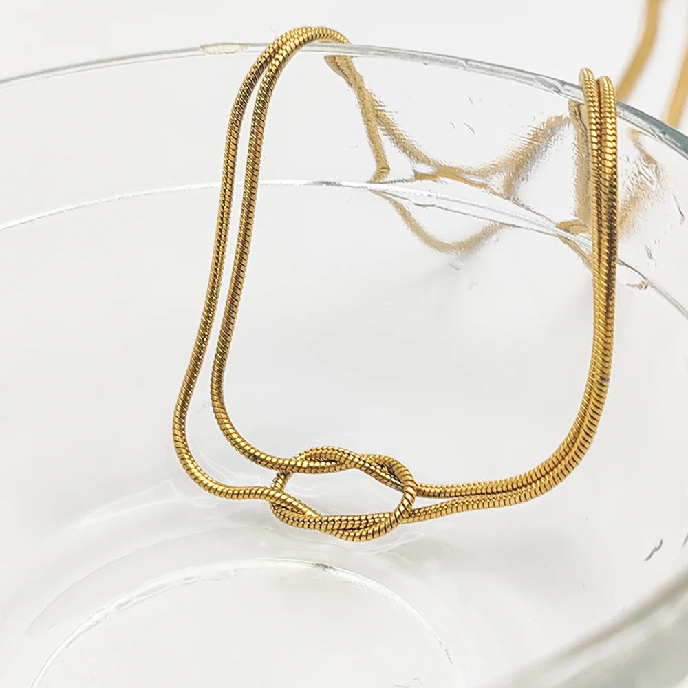 Simple Knotted Snake Chain Necklace