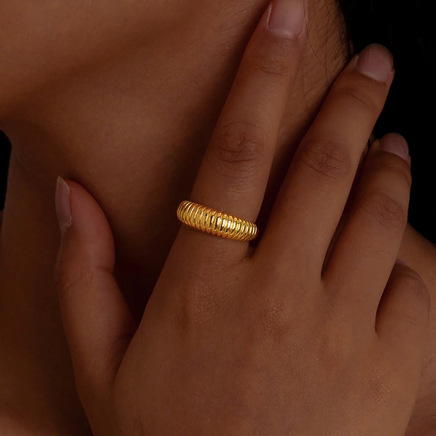 Stripped Earrings and Ring