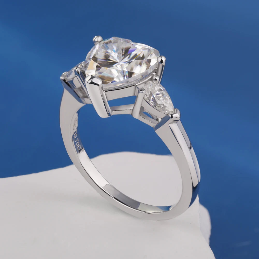 Moissanite Heart Cut Ring - Gold Plated