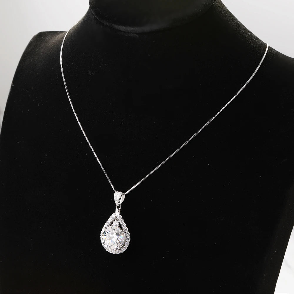 Moissanite Waterdrop Pendant Necklace - Gold Plated