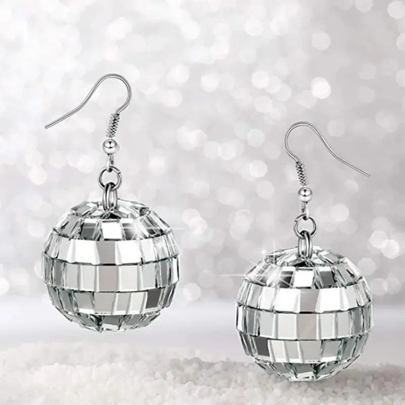 70'S Disco Ball Punk Earrings