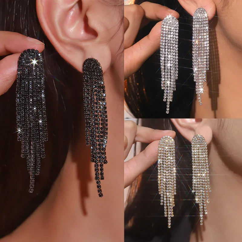 Long Tassel Drop Earrings