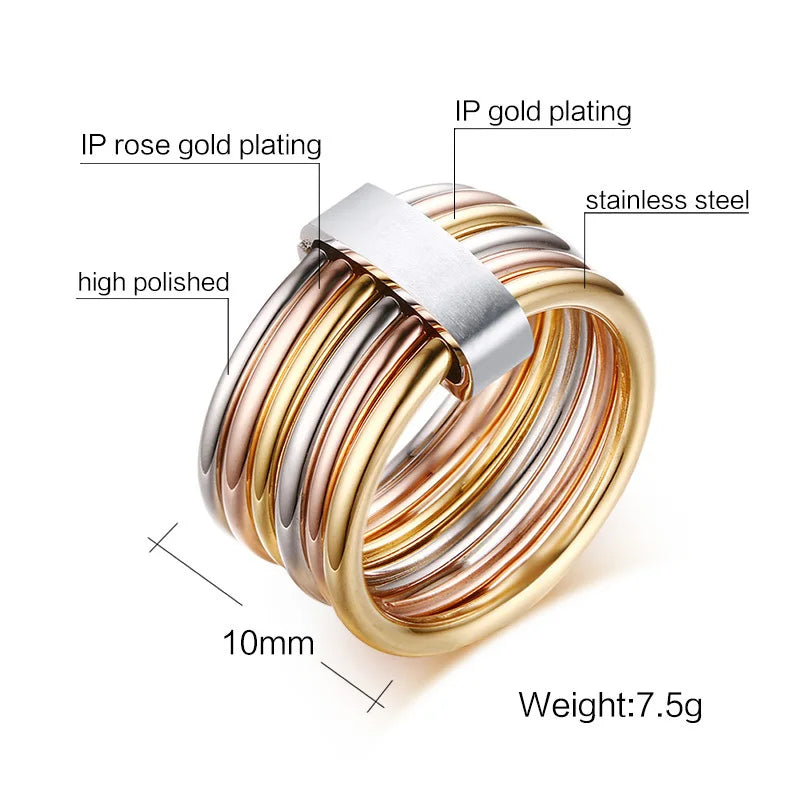 Plain Bands Stacked Ring