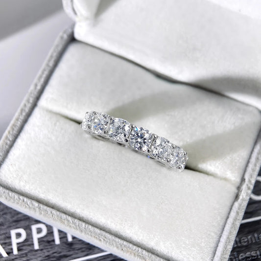 Moissanite Cushion Cut Full Ring - Gold Plated