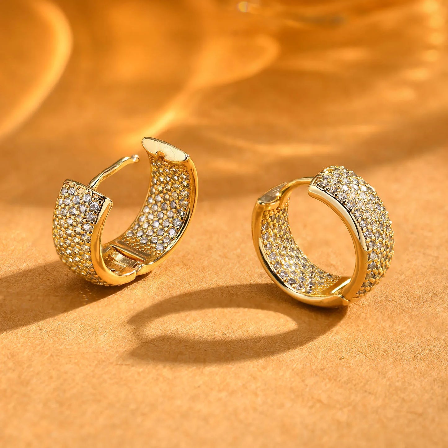 Sparking Zirconia Hoop Earrings