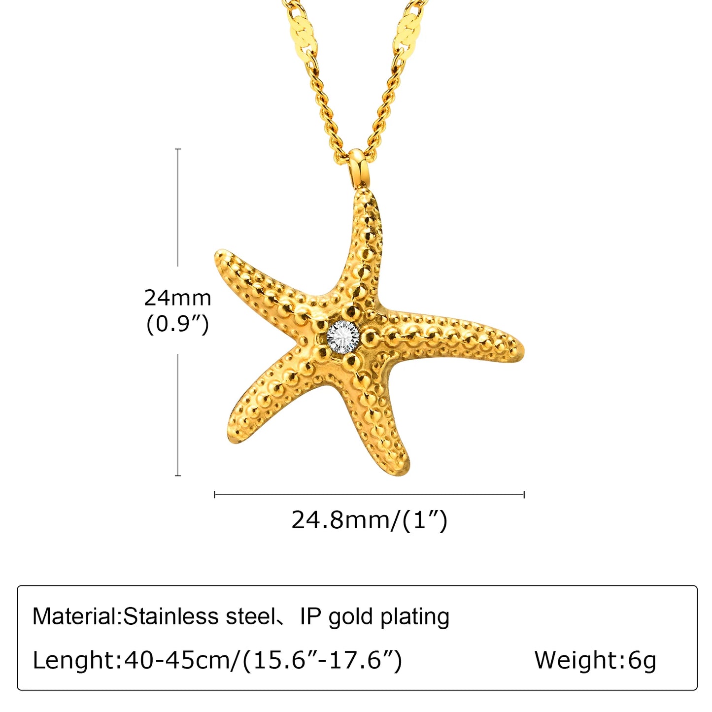 Sweet Starfish Pendant Necklace