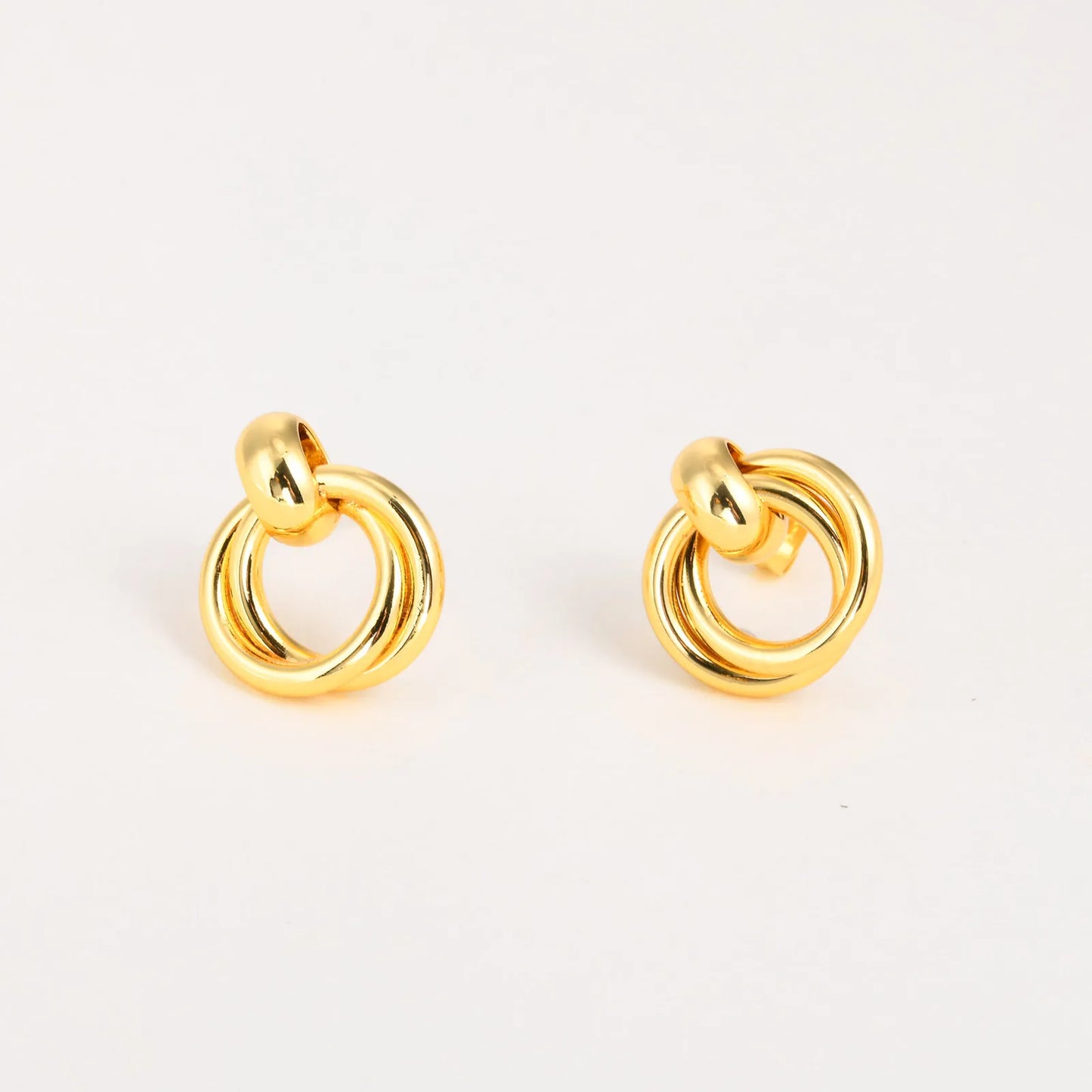 Double Circle Stud Earrings