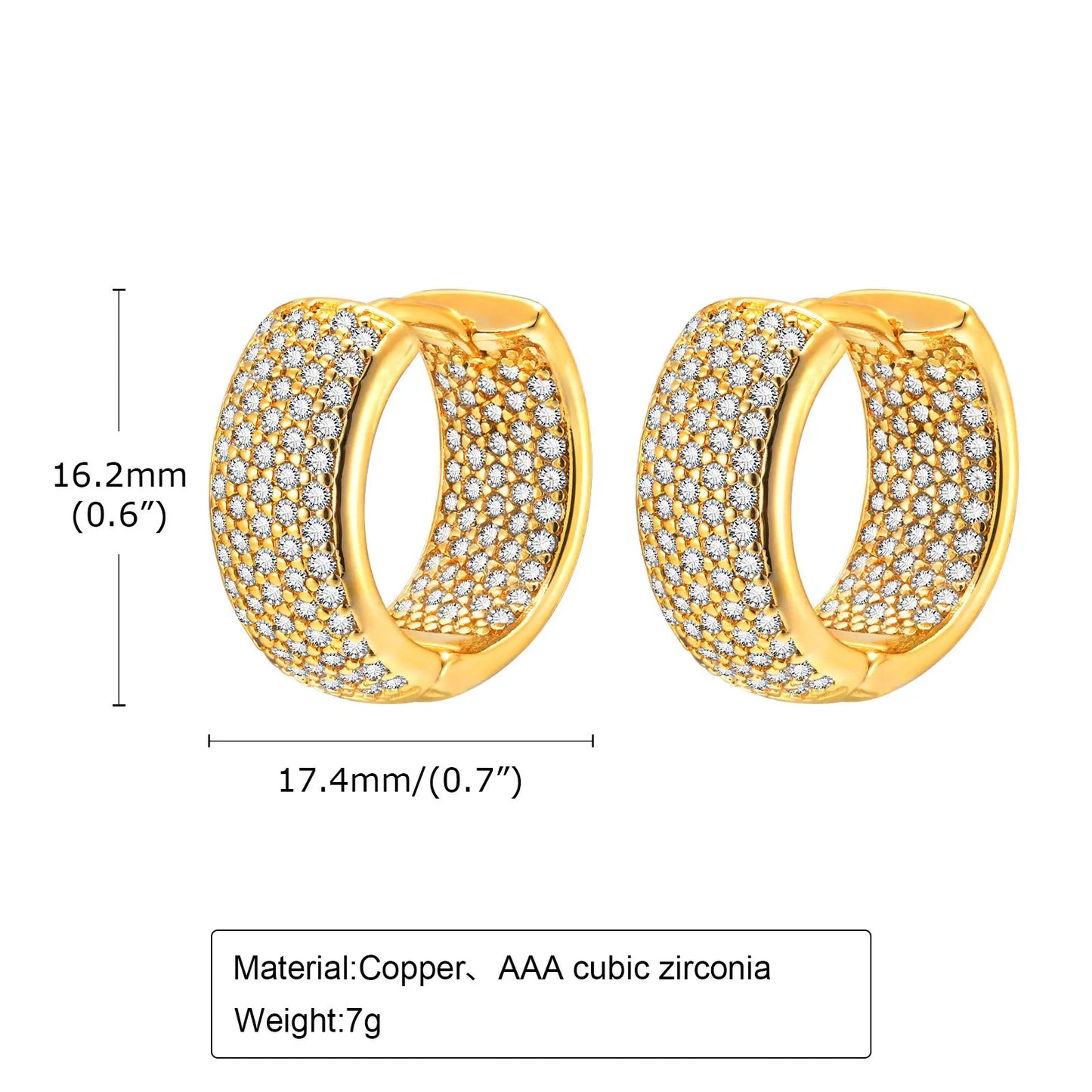 Sparking Zirconia Hoop Earrings