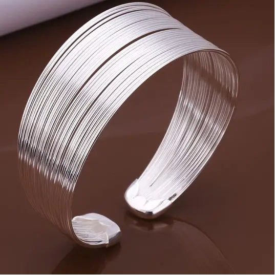 Ribbed Silver Jewelry Set - Silver